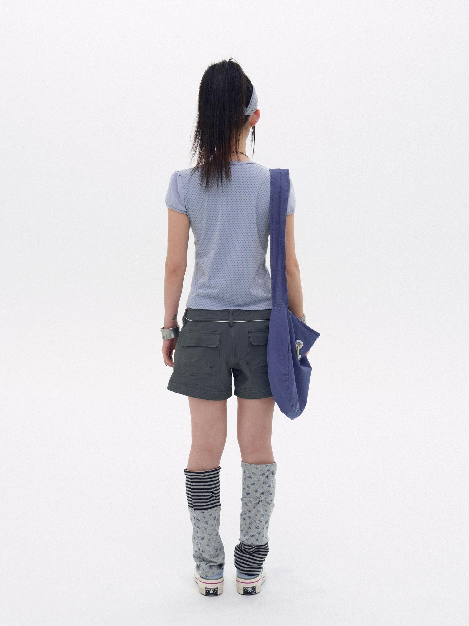 innomoood Lightweight Mountain Pocketed Button Natural Waist Women&