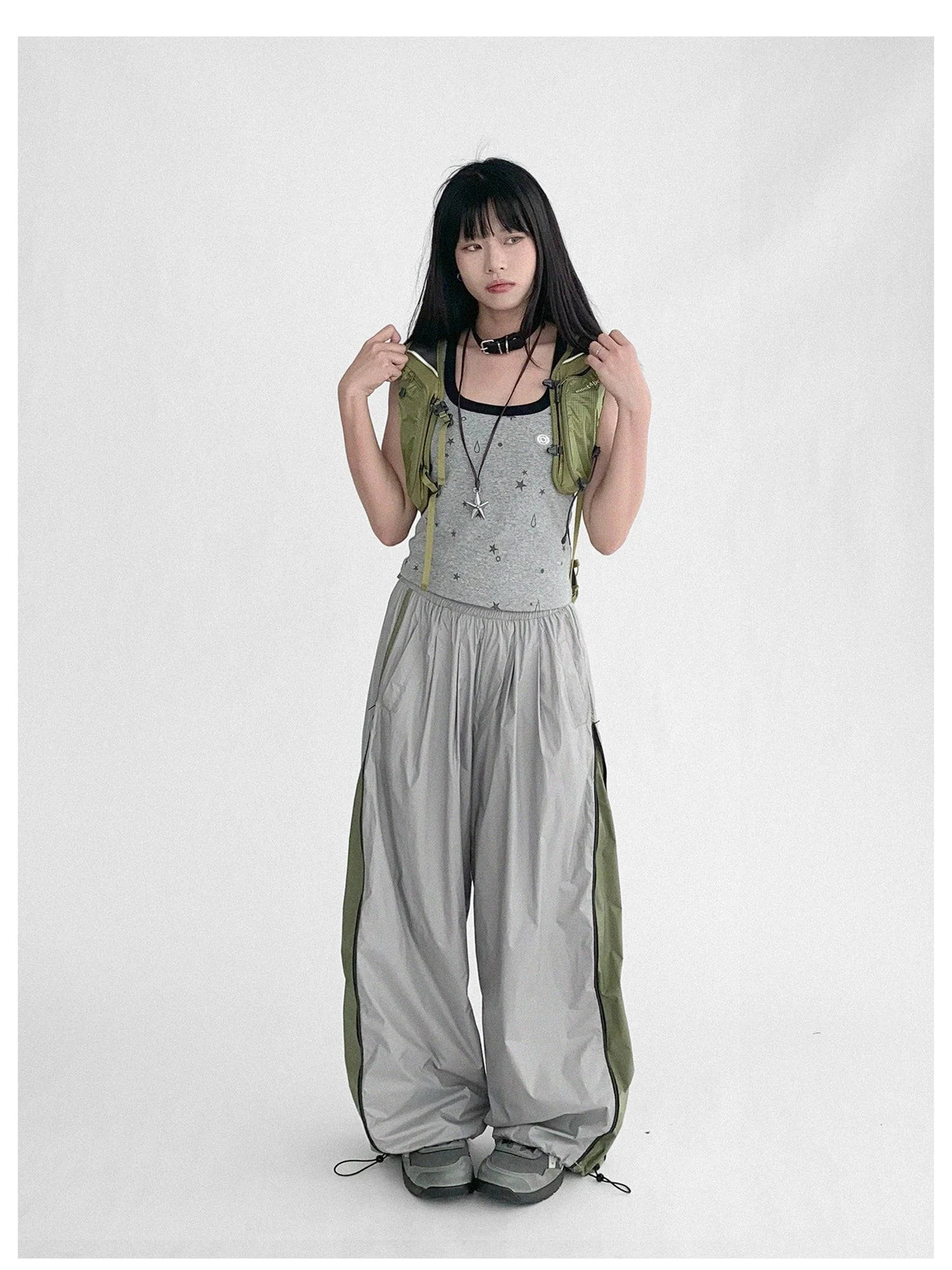 Lightweight Reflective Contrast Zip Outdoor Sports Pants