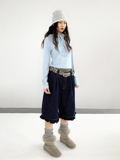 Lonely Letter Print Hooded Long Sleeve T-shirt