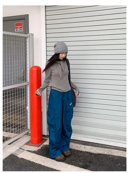 Lonely Letter Print Hooded Long Sleeve T-shirt