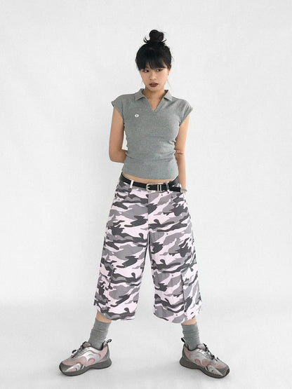 innomoood Low Rise Camouflage Cargo Pants Y2K Aesthetic