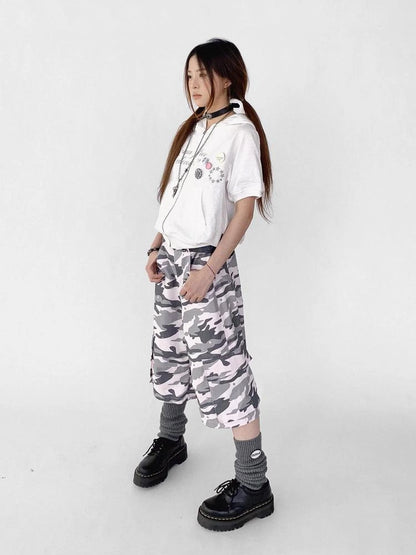 Low Rise Camouflage Cargo Pants Y2K Aesthetic