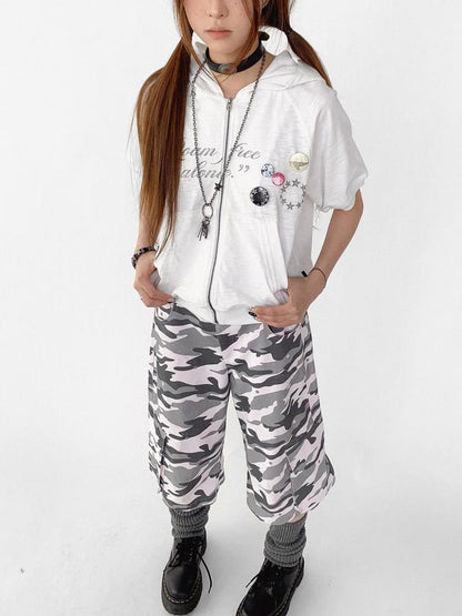 innomoood Low Rise Camouflage Cargo Pants Y2K Aesthetic
