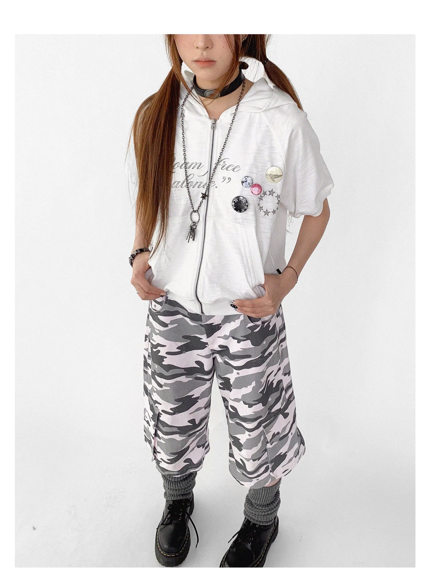 Low Rise Camouflage Cargo Pants Y2K Aesthetic