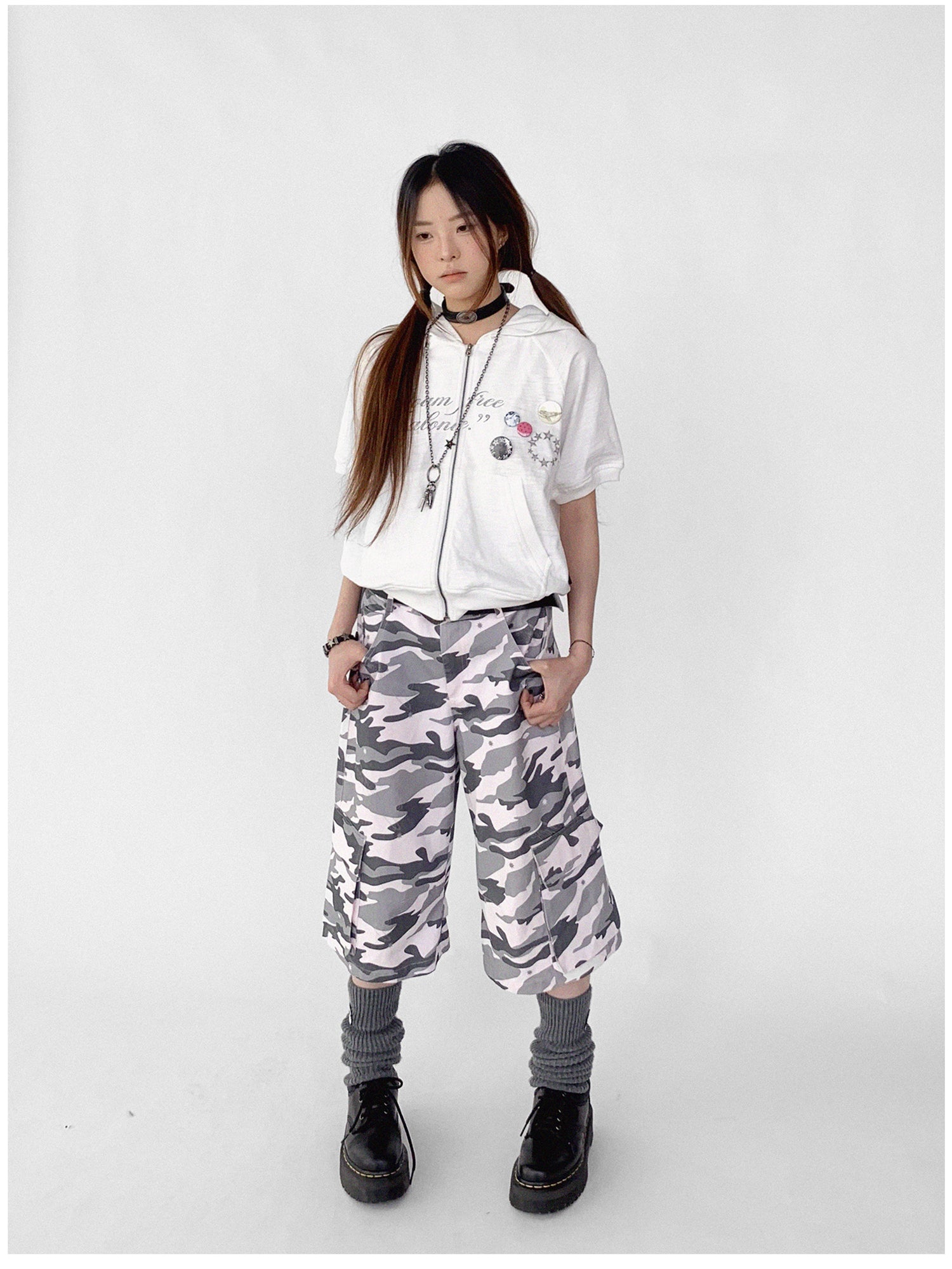 innomoood Low Rise Camouflage Cargo Pants Y2K Aesthetic