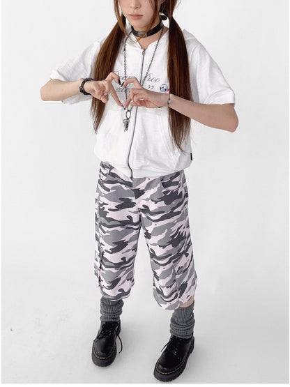 innomoood Low Rise Camouflage Cargo Pants Y2K Aesthetic