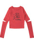 Lucky Words Print Cotton Tee Relaxed Fit Long Sleeve