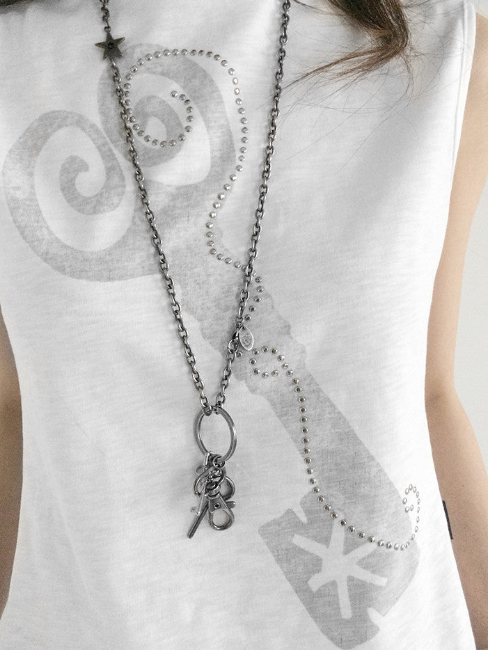 innomoood Memory Key Print Fishtail Half Collar Slim Fit Women&