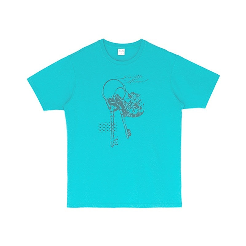 innomoood Mint Green Key Lock Print Loose Crewneck Women&
