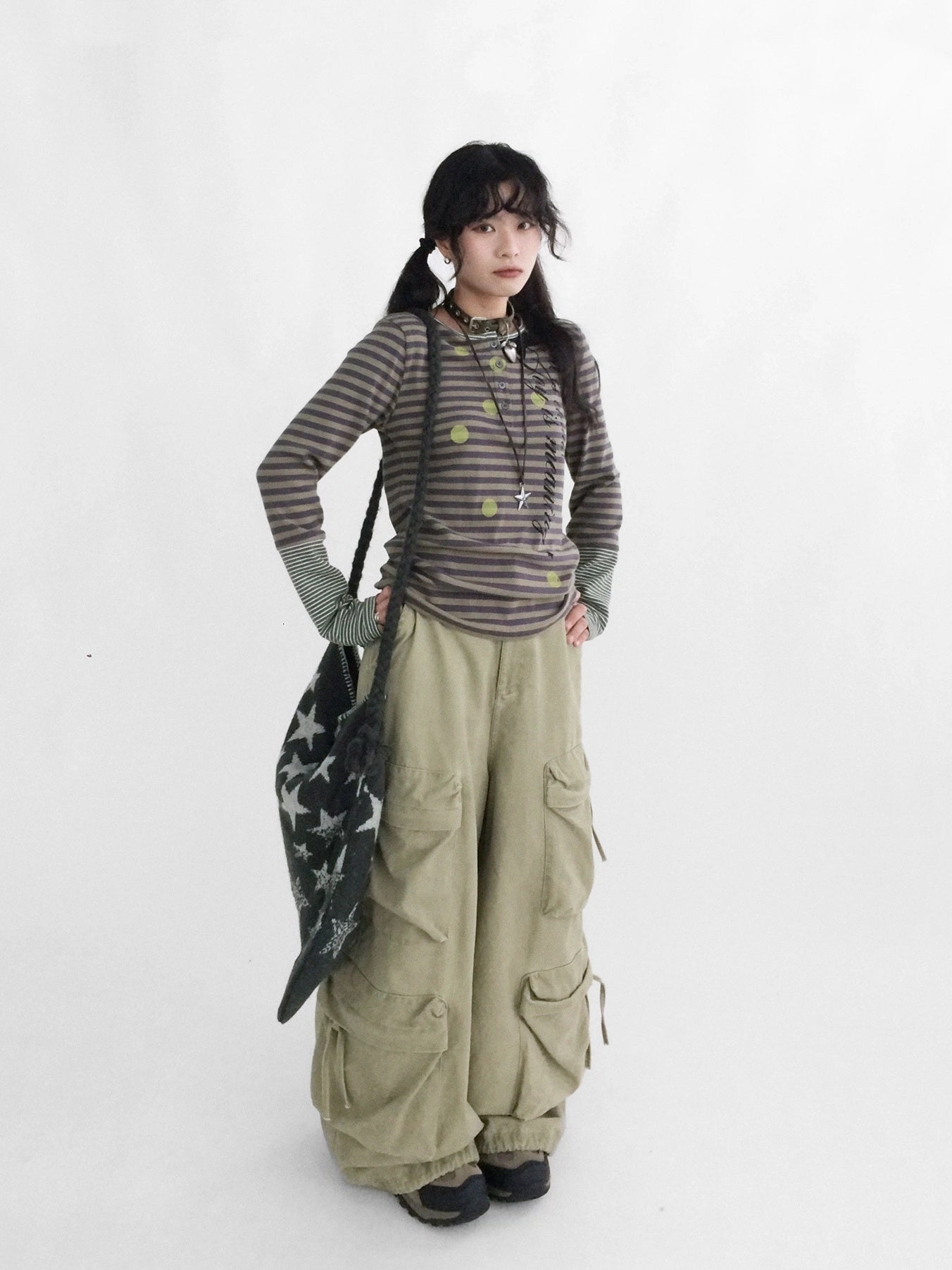 innomoood Moisture Wicking Psychedelic Striped Patchwork Straight Fit Women T-Shirt