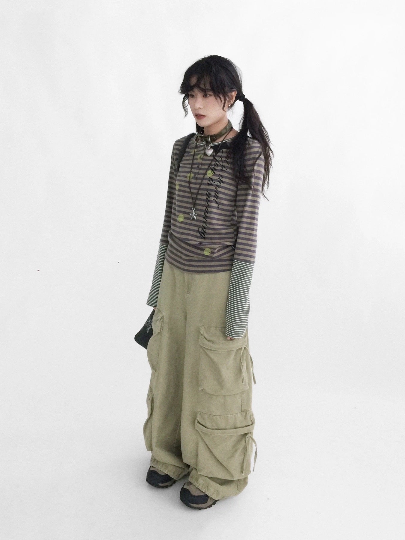 innomoood Moisture Wicking Psychedelic Striped Patchwork Straight Fit Women T-Shirt