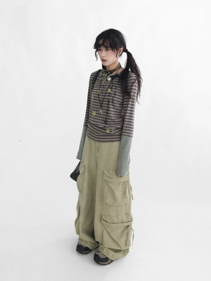 innomoood Moisture Wicking Psychedelic Striped Patchwork Straight Fit Women T-Shirt