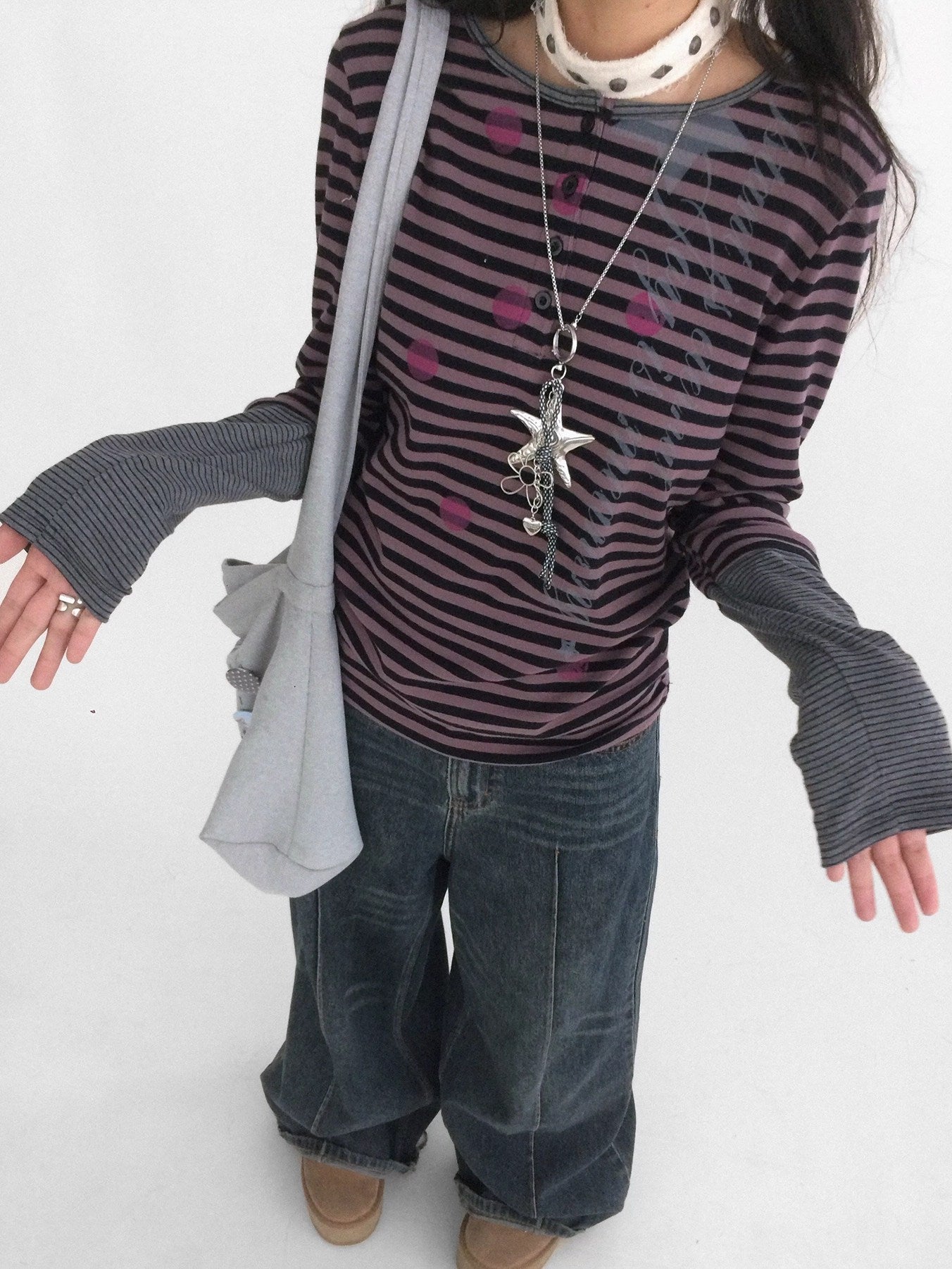 innomoood Moisture Wicking Psychedelic Striped Patchwork Straight Fit Women T-Shirt