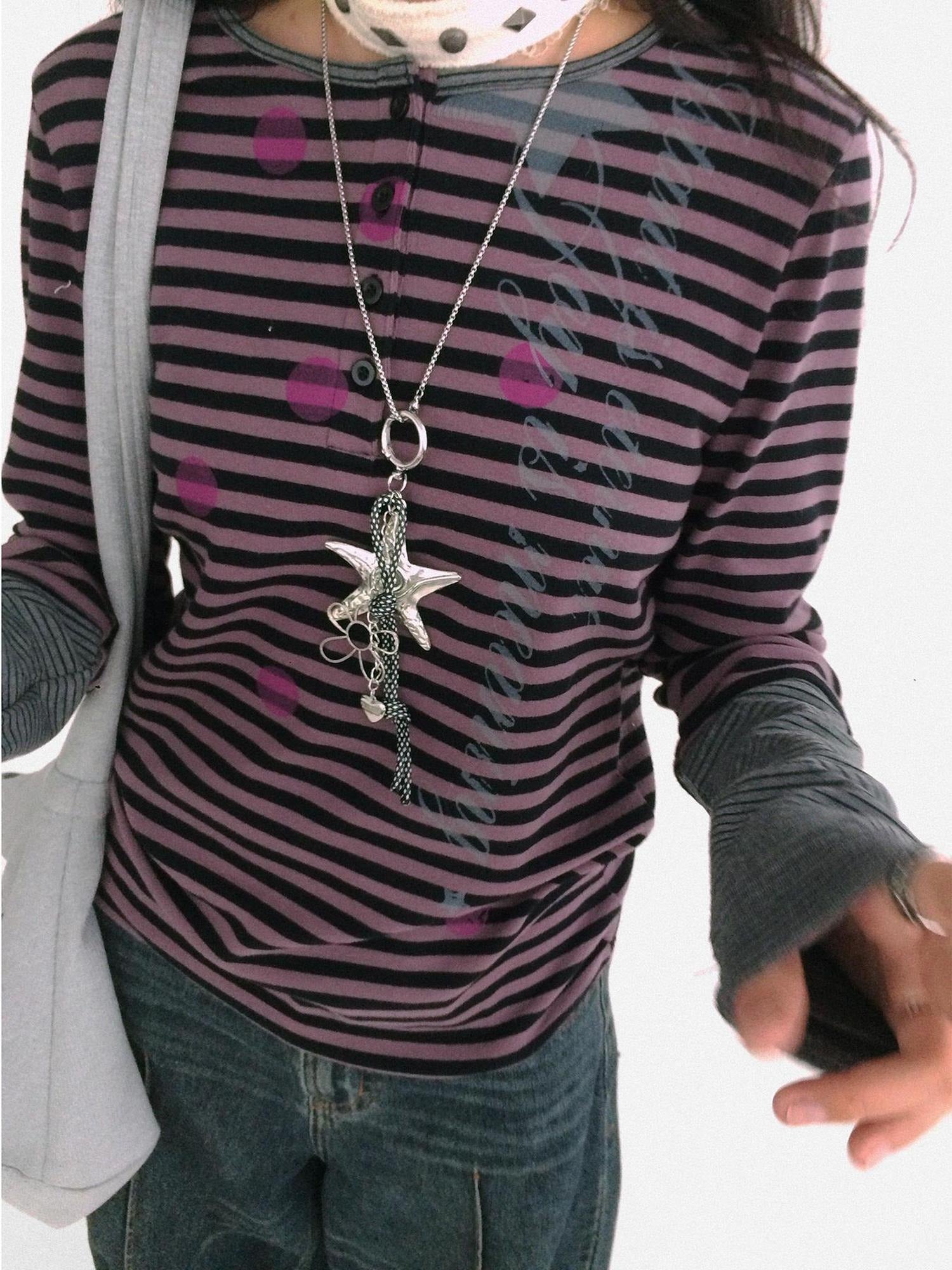 innomoood Moisture Wicking Psychedelic Striped Patchwork Straight Fit Women T-Shirt