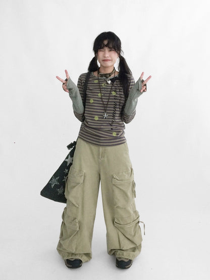 innomoood Moisture Wicking Psychedelic Striped Patchwork Straight Fit Women T-Shirt