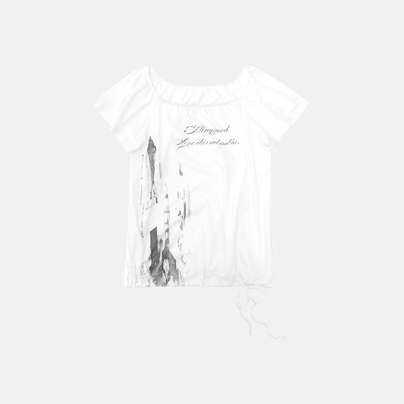 innomoood Multiway Asymmetric Drawstring Letter Print Women&