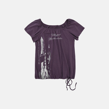 innomoood Multiway Asymmetric Drawstring Letter Print Women&