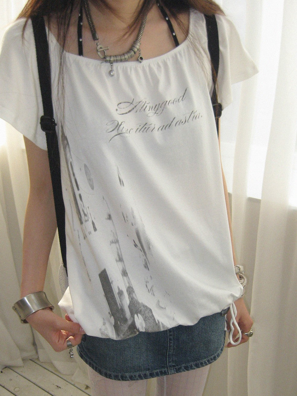 innomoood Multiway Asymmetric Drawstring Letter Print Women&