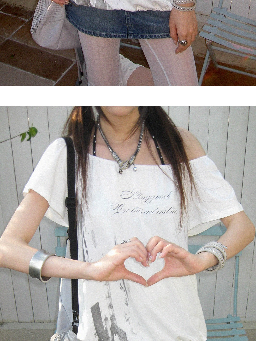 innomoood Multiway Asymmetric Drawstring Letter Print Women&