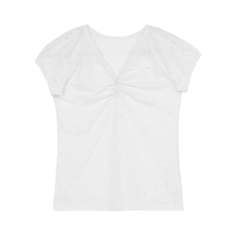 innomoood_Note_Star_Cutout_Ruched_V-neck_Women&