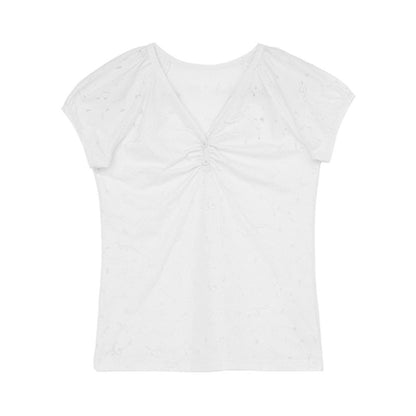 innomoood_Note_Star_Cutout_Ruched_V-neck_Women&