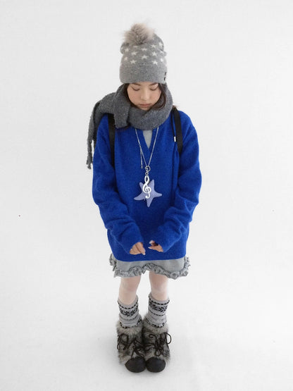 innomoood Office Ready Crew Neck Long Sleeve Solid Pullover Regular Fit Women Sweater