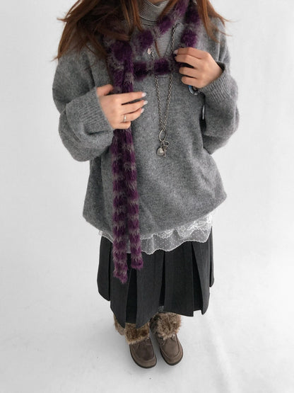 innomoood Office Ready Crew Neck Long Sleeve Solid Pullover Regular Fit Women Sweater