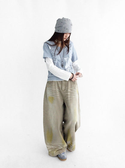 innomoood Oil Painting Graffiti Hand Painted Washed Women&