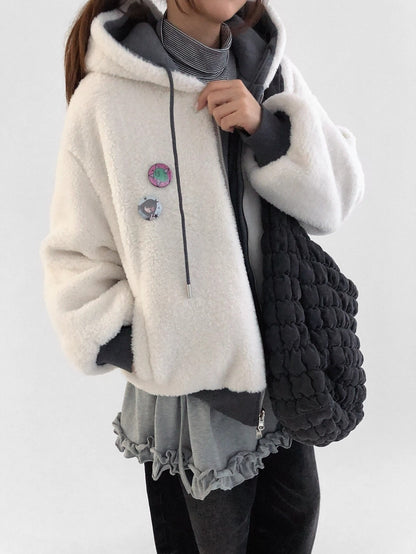 innomoood Oversized Zip Up Streetwear Hooded Long Sleeve Solid Women Hoodies