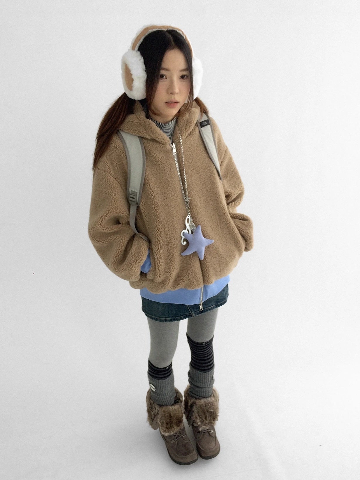 innomoood Oversized Zip Up Streetwear Hooded Long Sleeve Solid Women Hoodies