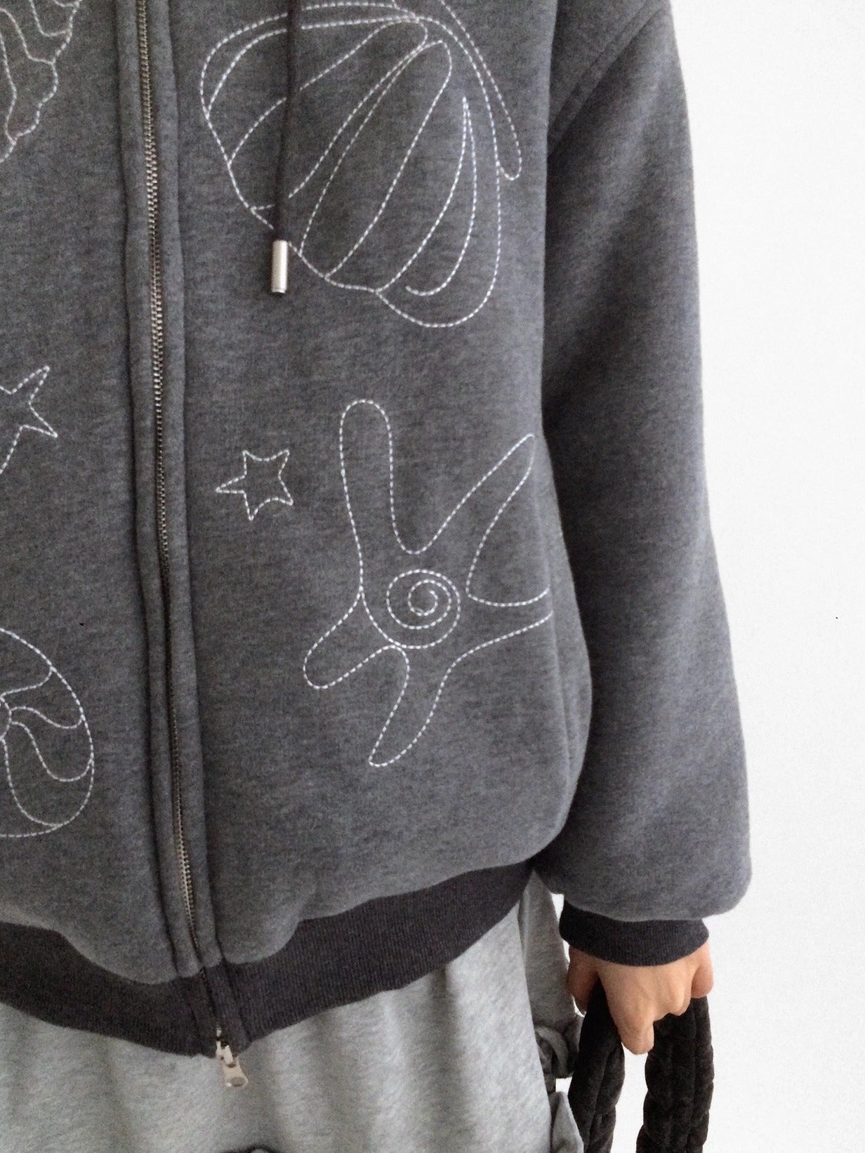 innomoood Oversized Zip Up Streetwear Hooded Long Sleeve Solid Women Hoodies