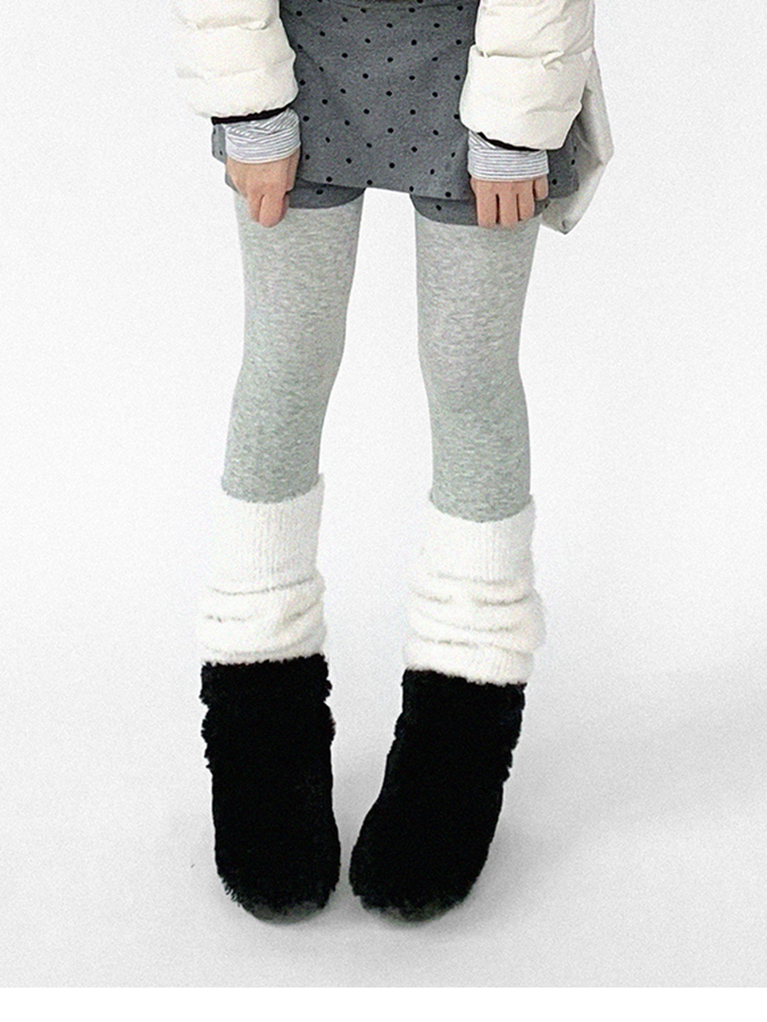 innomoood Panda Ear Rib Cotton Hooded Short Jacket