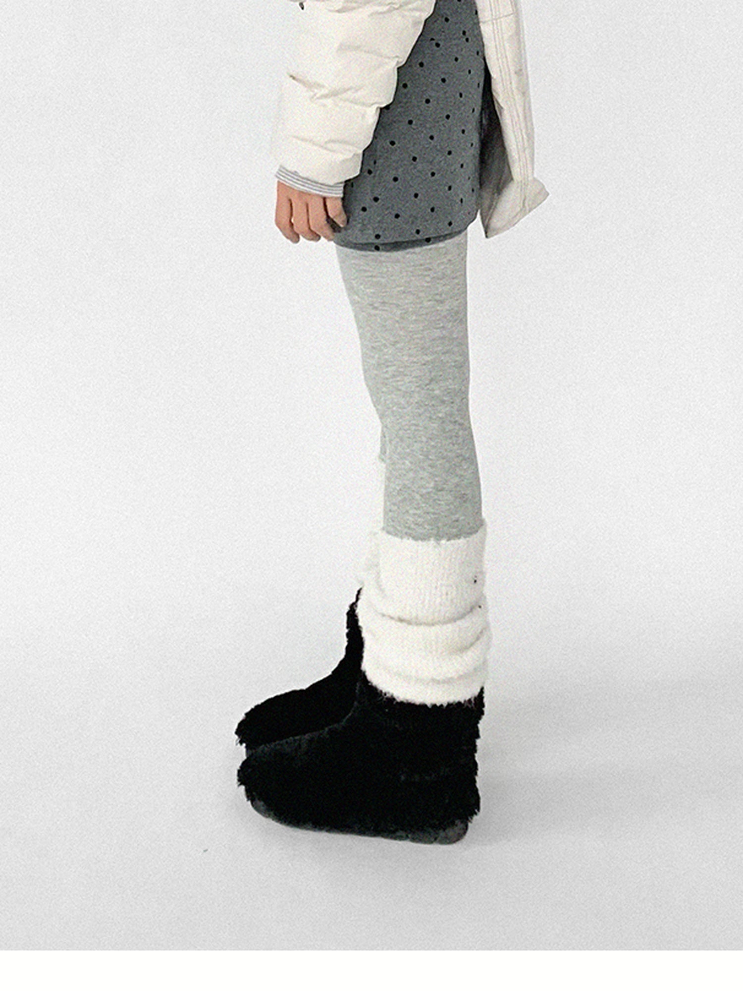 innomoood Panda Ear Rib Cotton Hooded Short Jacket