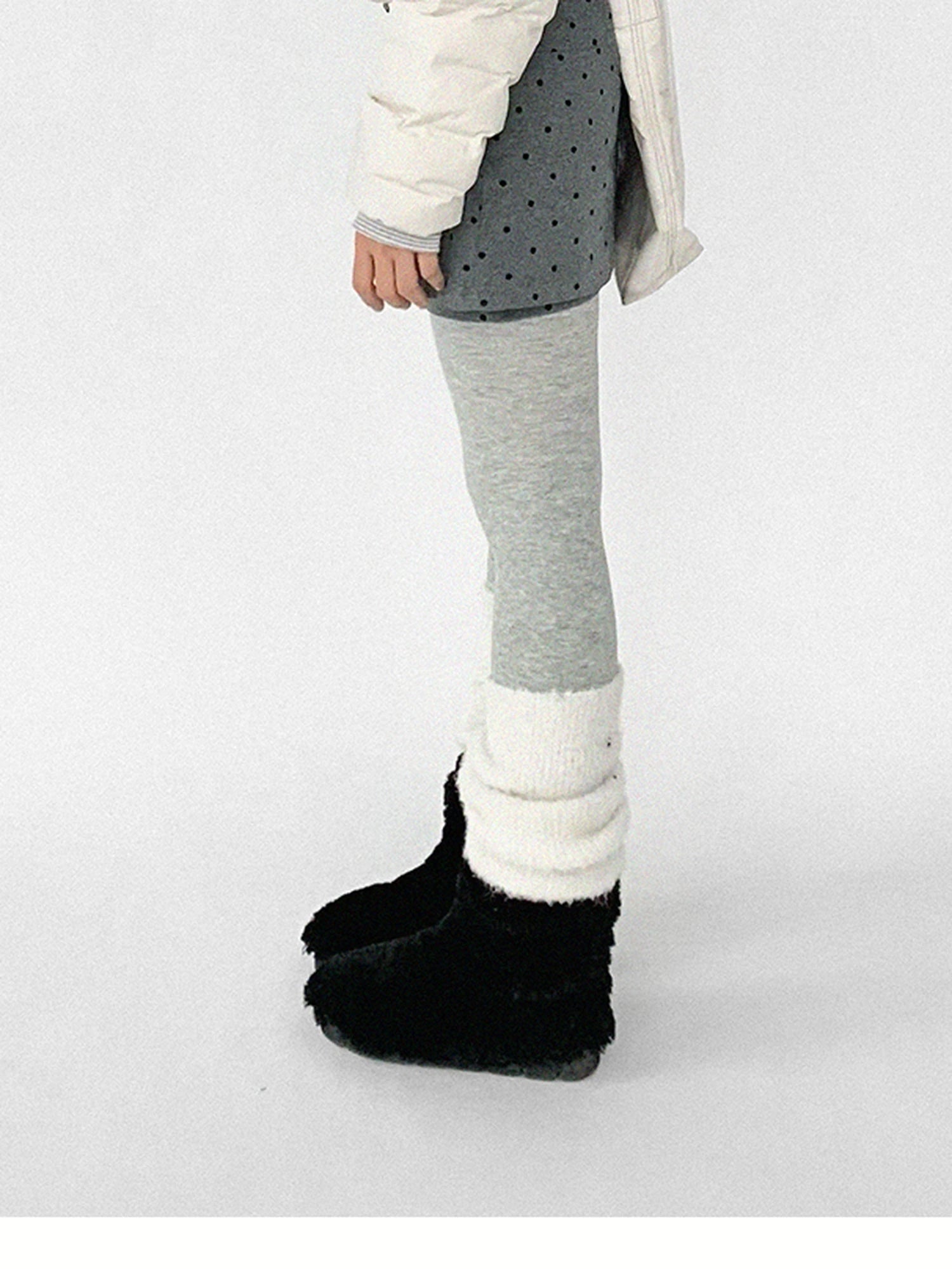 Panda Ear Rib Cotton Hooded Short Jacket