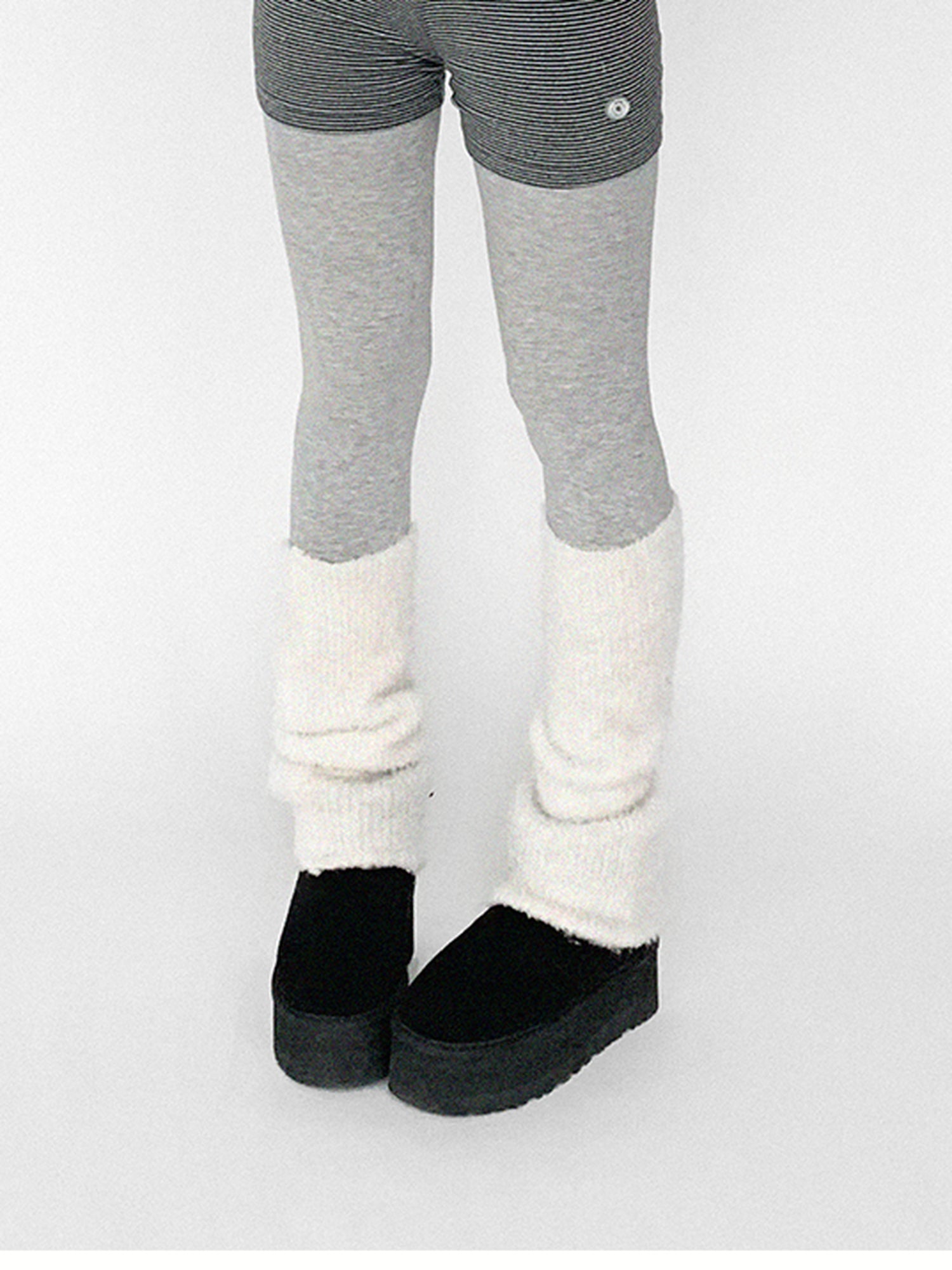 innomoood Panda Ear Rib Cotton Hooded Short Jacket