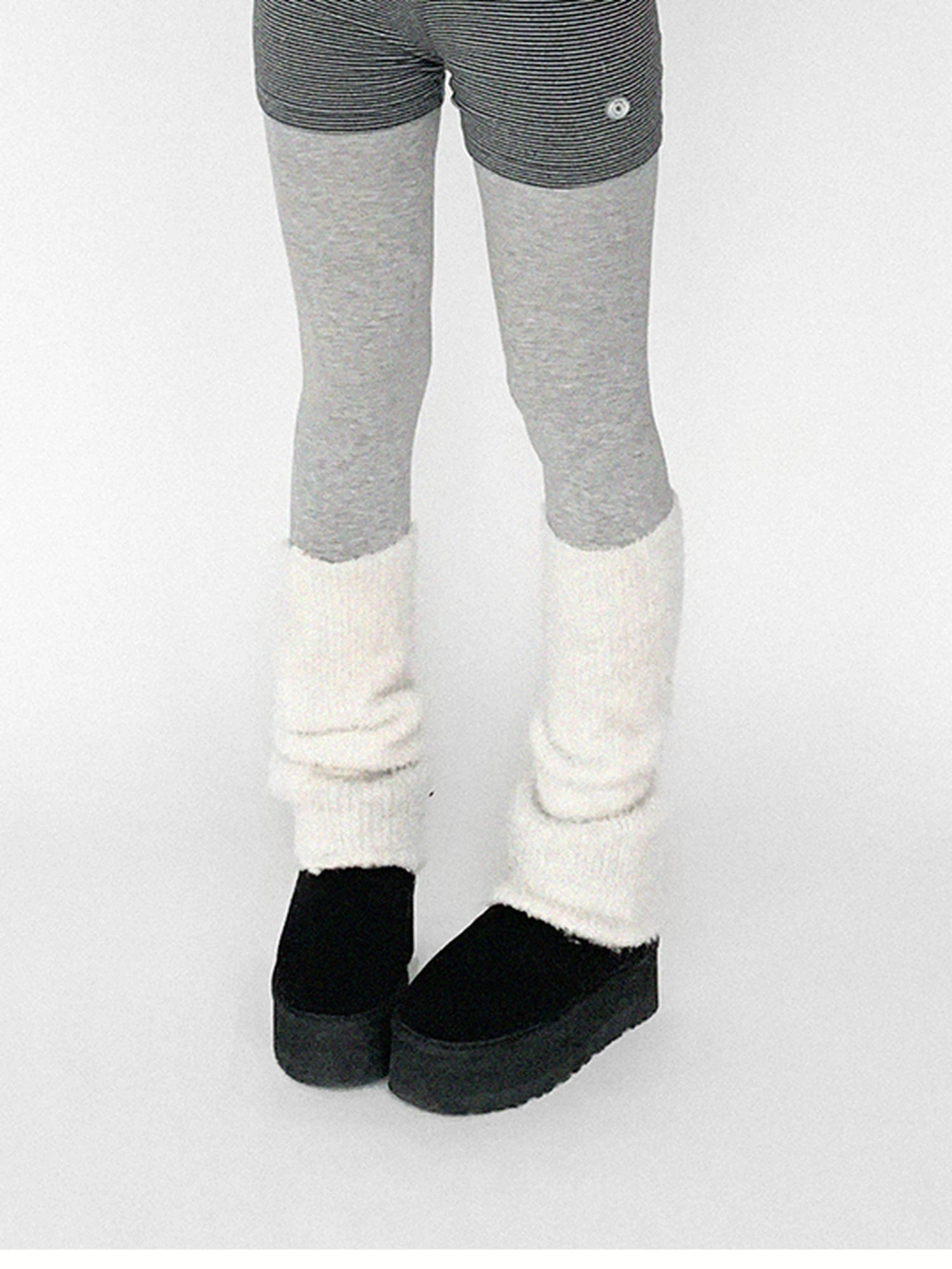 Panda Ear Rib Cotton Hooded Short Jacket