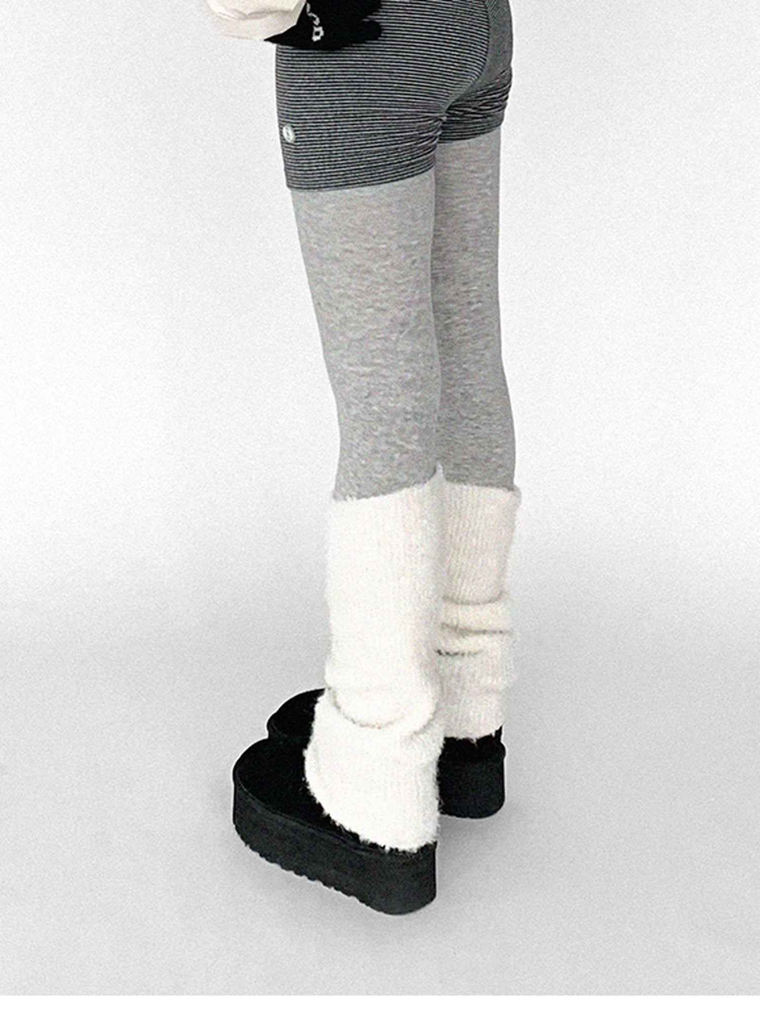 innomoood Panda Ear Rib Cotton Hooded Short Jacket