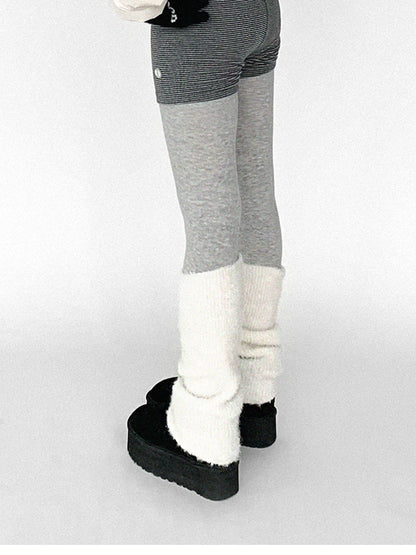 Panda Ear Rib Cotton Hooded Short Jacket