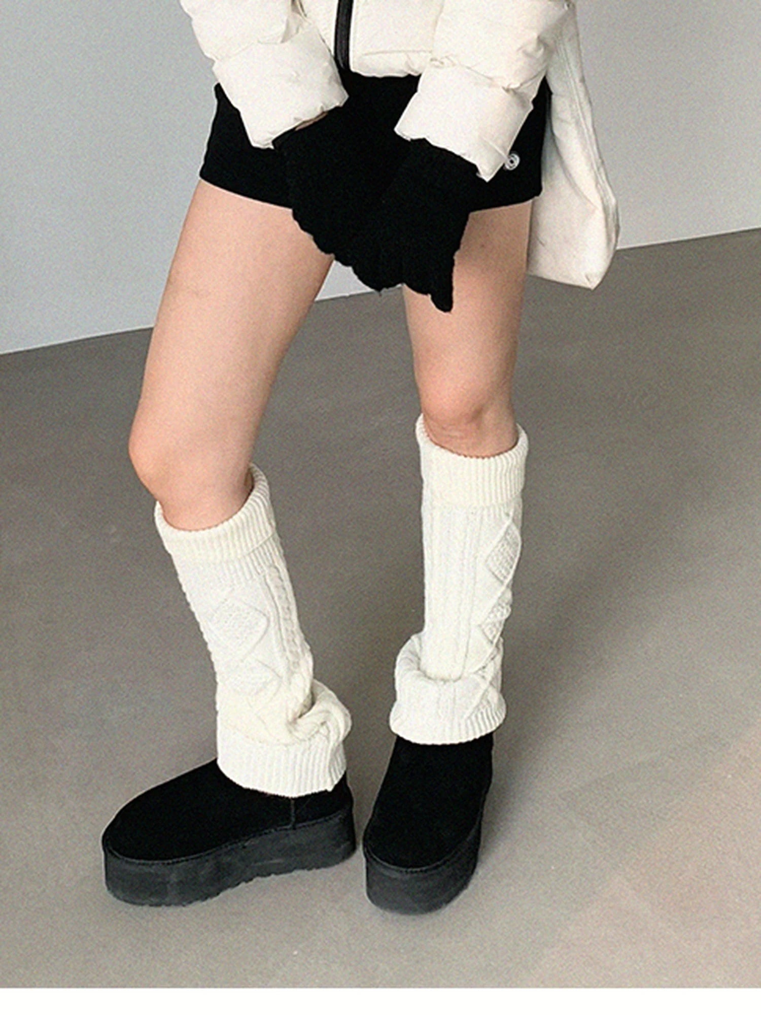 Panda Ear Rib Cotton Hooded Short Jacket