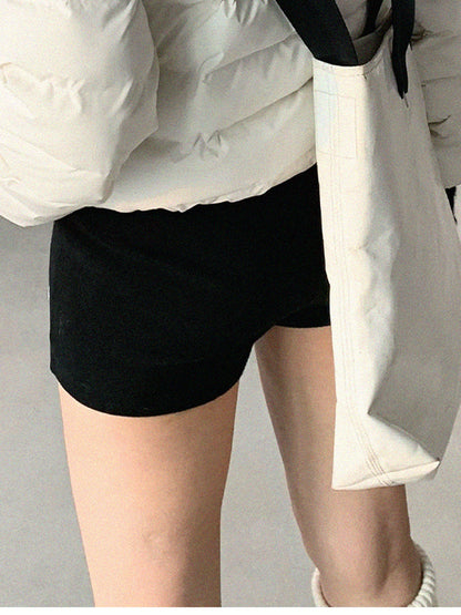 innomoood Panda Ear Rib Cotton Hooded Short Jacket
