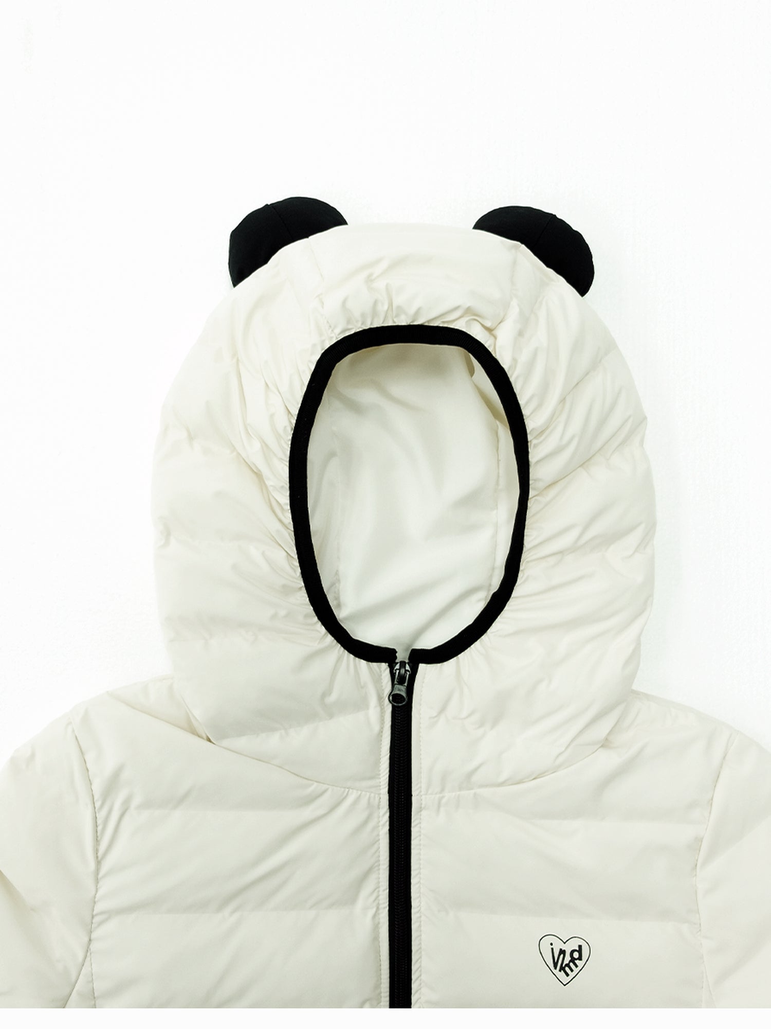innomoood Panda Ear Rib Cotton Hooded Short Jacket