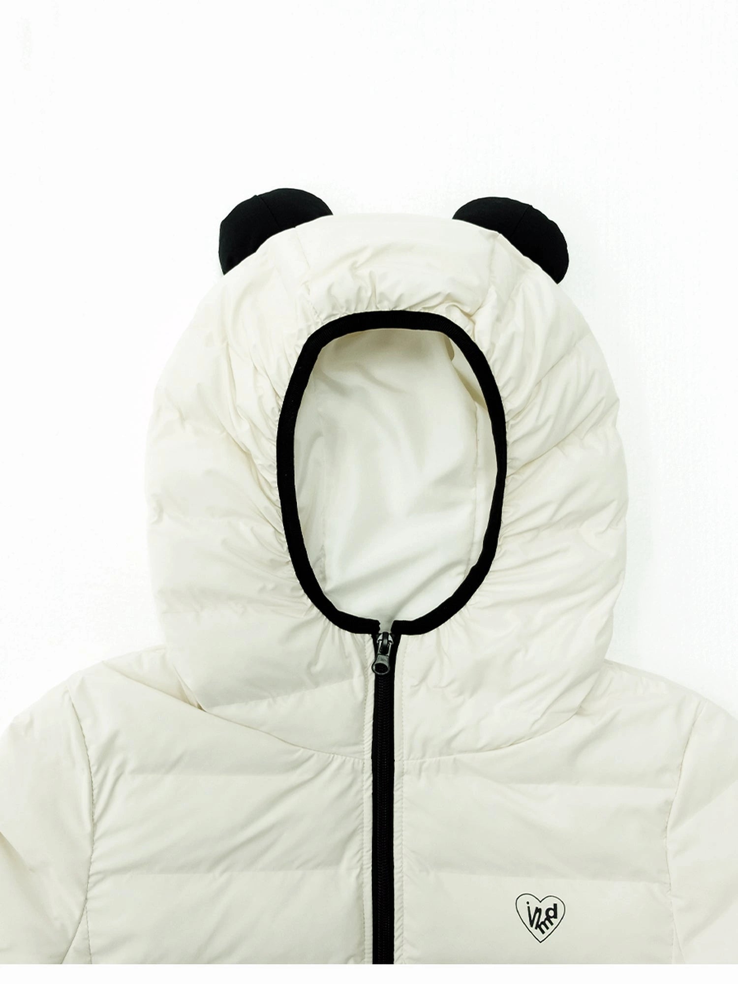 Panda Ear Rib Cotton Hooded Short Jacket