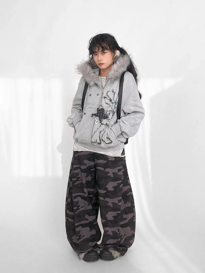 Pixel Drummer Bunny Fleece Hoodie Long-Sleeve