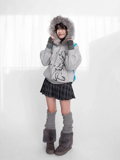 Pixel Drummer Bunny Fleece Hoodie Long-Sleeve