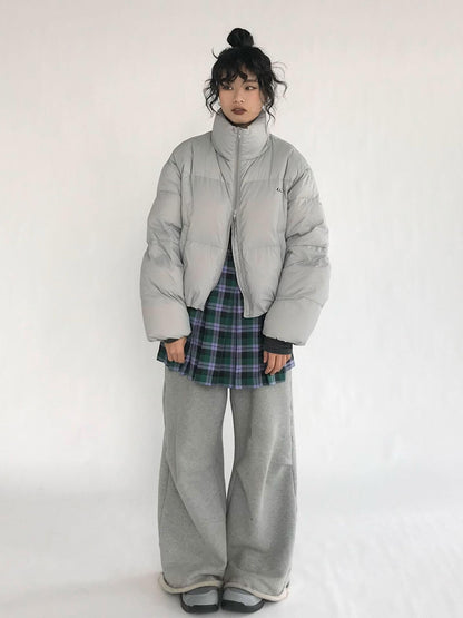 innomoood Plaid Wrap Skirt with Velvet Belt