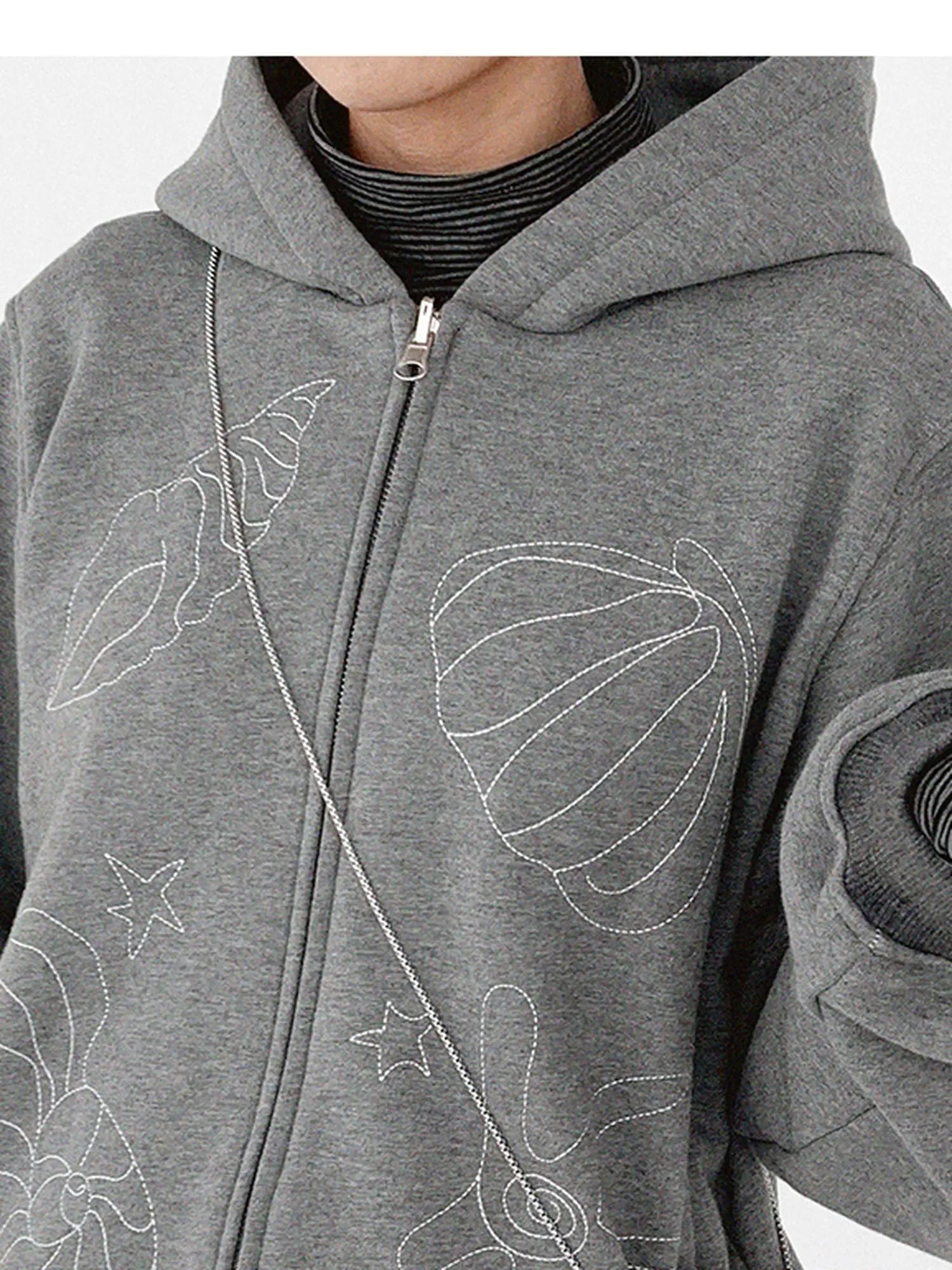 Pleated Skirt With Bear Embroidery And Dot Mesh Overlay