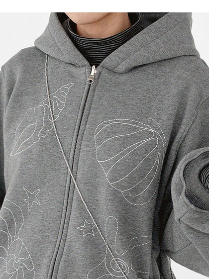 Pleated Skirt With Bear Embroidery And Dot Mesh Overlay