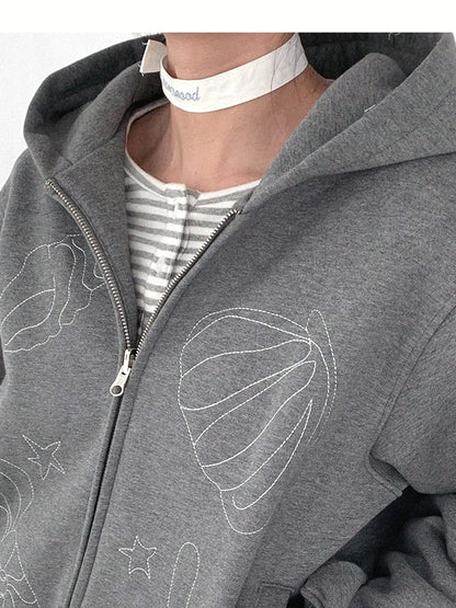 Pleated Skirt With Bear Embroidery And Dot Mesh Overlay