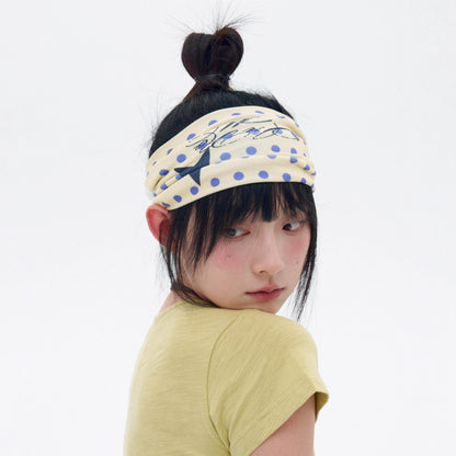 innomoood Polka Dot Star Print Elastic Wide Headband Women&