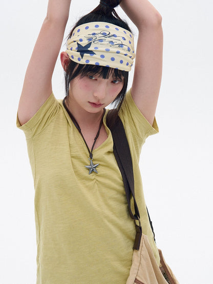 innomoood Polka Dot Star Print Elastic Wide Headband Women&